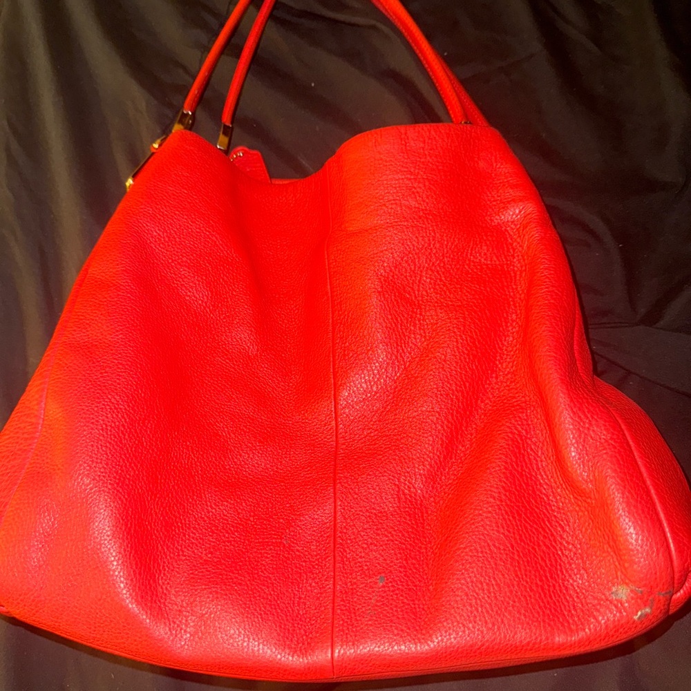 Coach Vibrant Red Leather Shoulder Bag